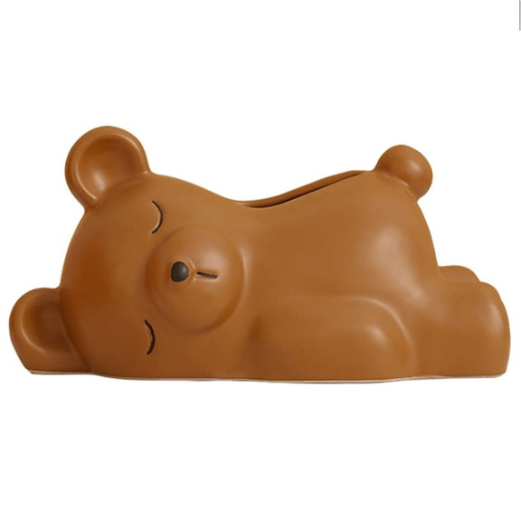 Cute Cartoon Bear Ceramic Paper Tissue Holder Facial Tissue Dispenser Organizer Tissue Box Cover