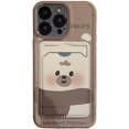 thumbnail image 1 of Cute Cartoon Bear Duck Couples Wallet Card Slot Soft Phone Case Compatible with iPhone Case (Bear,iPhone 12 Pro), 1 of 6