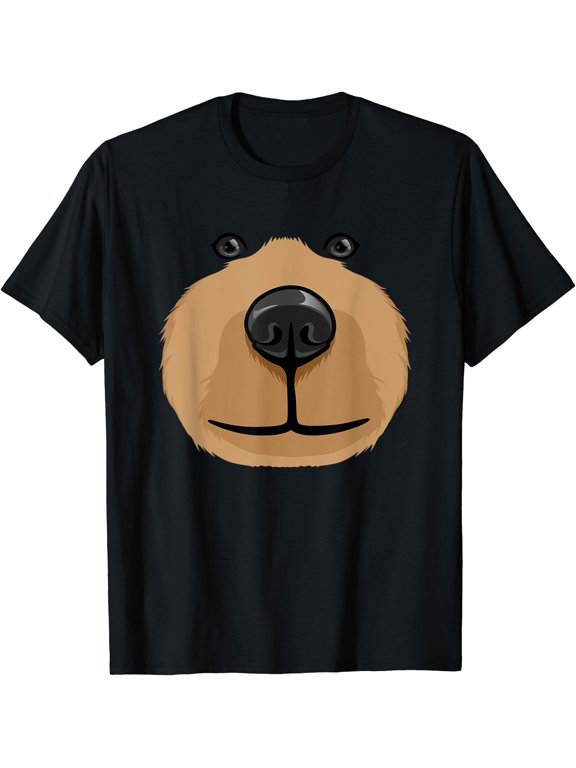 Cute Cartoon Bear Face Head Costume Party Halloween T-Shirt