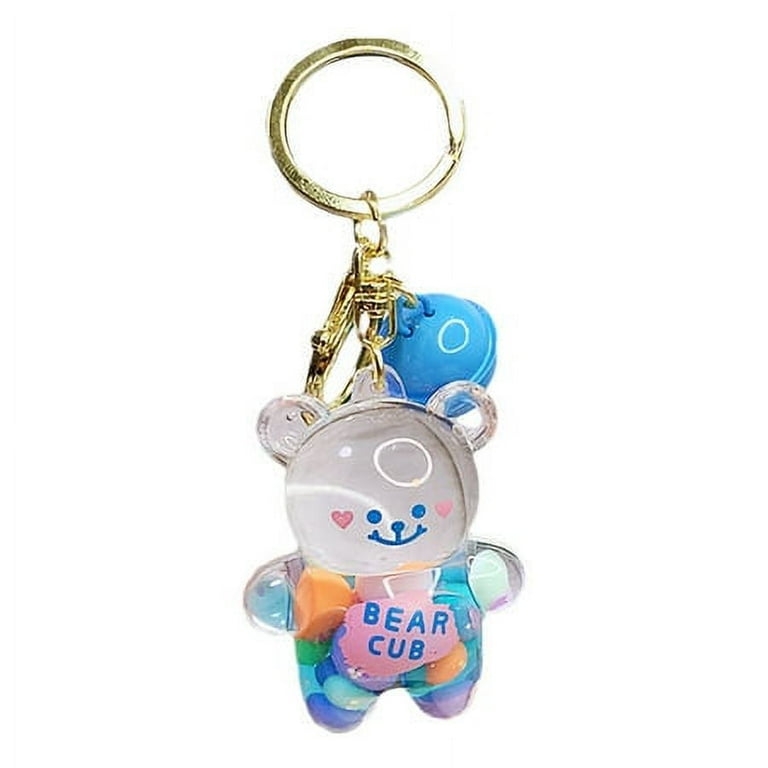 Cartoon Acrylic Electroplating Music Bear Keychain Personality Mirror Skin  Bear Blister Beads Couple Key Chain Bag Charm Keyring - Key Chains -  AliExpress