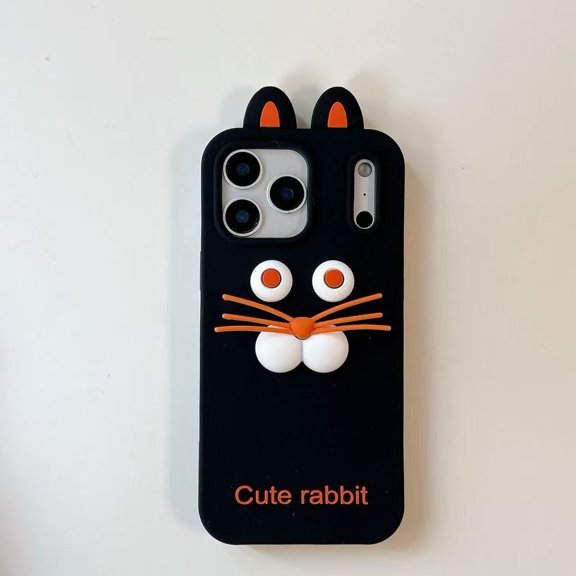 Cute Cartoon Bearded Rabbit Phone Case For iPhone 17 Pro 16 Plus  15 14 13 12 Pro Max  Silicone Protective Cover