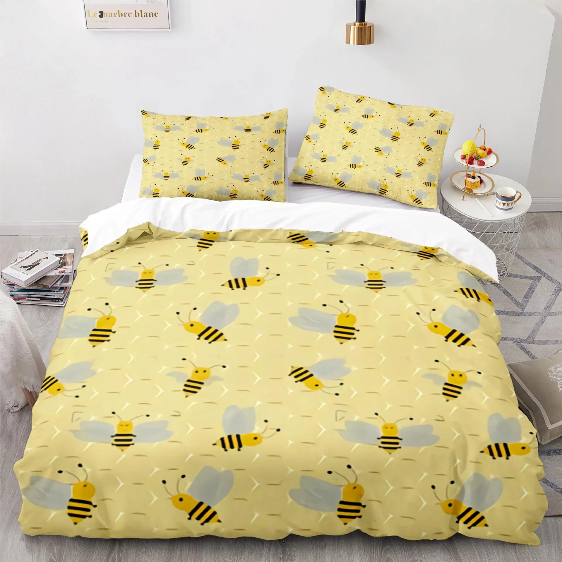 Honey Bee Gifts Pattern Print Duvet Cover Bedding Set