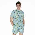 thumbnail image 1 of Cute Cartoon Bee Pattern Short Sleeve Men'S Rompers, Bee Honey Casual Summer Jumpsuits Outfit, 1 of 4