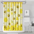 thumbnail image 1 of Cute Cartoon Bee Shower Curtain - Yellow Honeybee Lover Gift, Queen Bee & Honeycomb Pattern, Waterproof Quick-Dry Fabric, 72x72 Inches, Machine Washable, 1 of 3