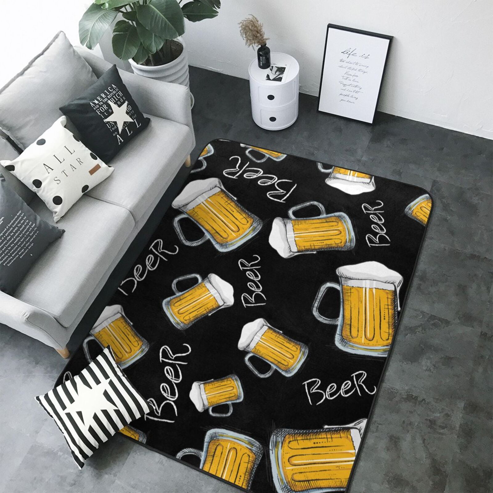 Cute Cartoon Beer Mug Area Rugs for Living Room Bedroom, 5x7 Soft Throw ...