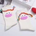 thumbnail image 1 of Cute Cartoon Big Mouth Crew Socks, Colorful Braided Rope Funny Face Casual Cotton Socks, Comfort Soft Daily Wear Mid Calf Socks for Women, 1 of 6