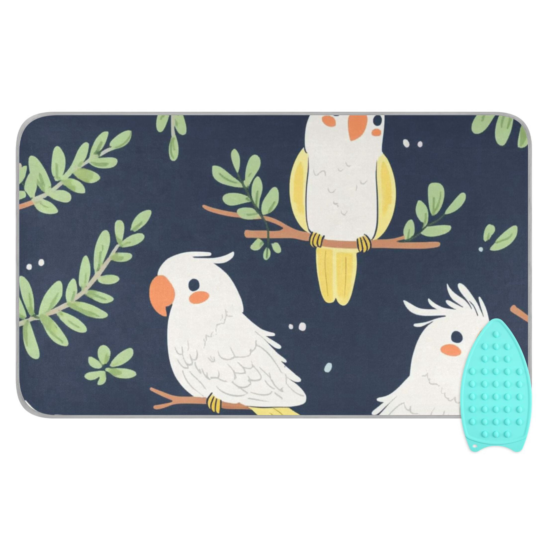 Cute Cartoon Birds Ironing Mat Blanket for Table Top Travel Portable Ironing Board Pad 47.2x27.6 Inch