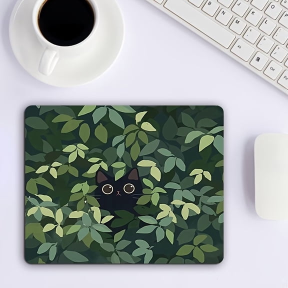 Cute Cartoon Black Cats Mouse Pad - Anti-Slip Gaming & Office Desk Mat for Laptops and Computers
