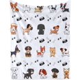 thumbnail image 1 of Cute Cartoon Blanket with Dogs on It for Boys Girls, Soft Little Dogs Baby Crib Flannel Blanket for Nursery, Cozy Warm Puppy Fuzzy Throw Blanket Gift for Dogs Lover Newborn Toddler Pets, 30 x 40 Inch, 1 of 6