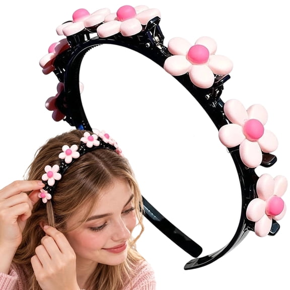 Cute Cartoon Braiding Headband, Kids Braided Hairpin Hairpiece, Built-in Clamps, Daily Dress-Up Accessory