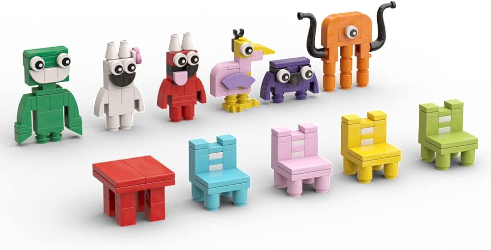 Cute Cartoon Building Blocks Set,Garden Monster Action Figure Building ...