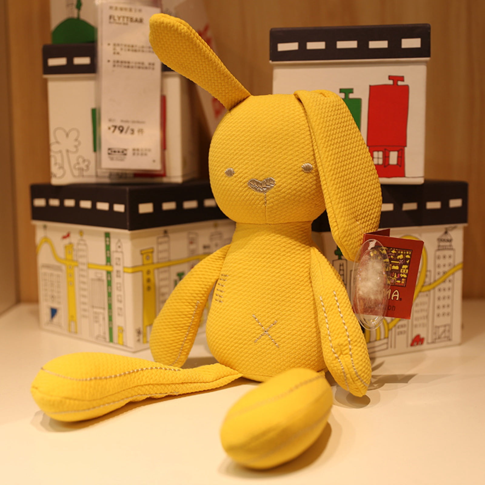 Cute Cartoon Bunny Plush Toy, Soft Rabbit Doll, Modern Plush Figure for Home Decor