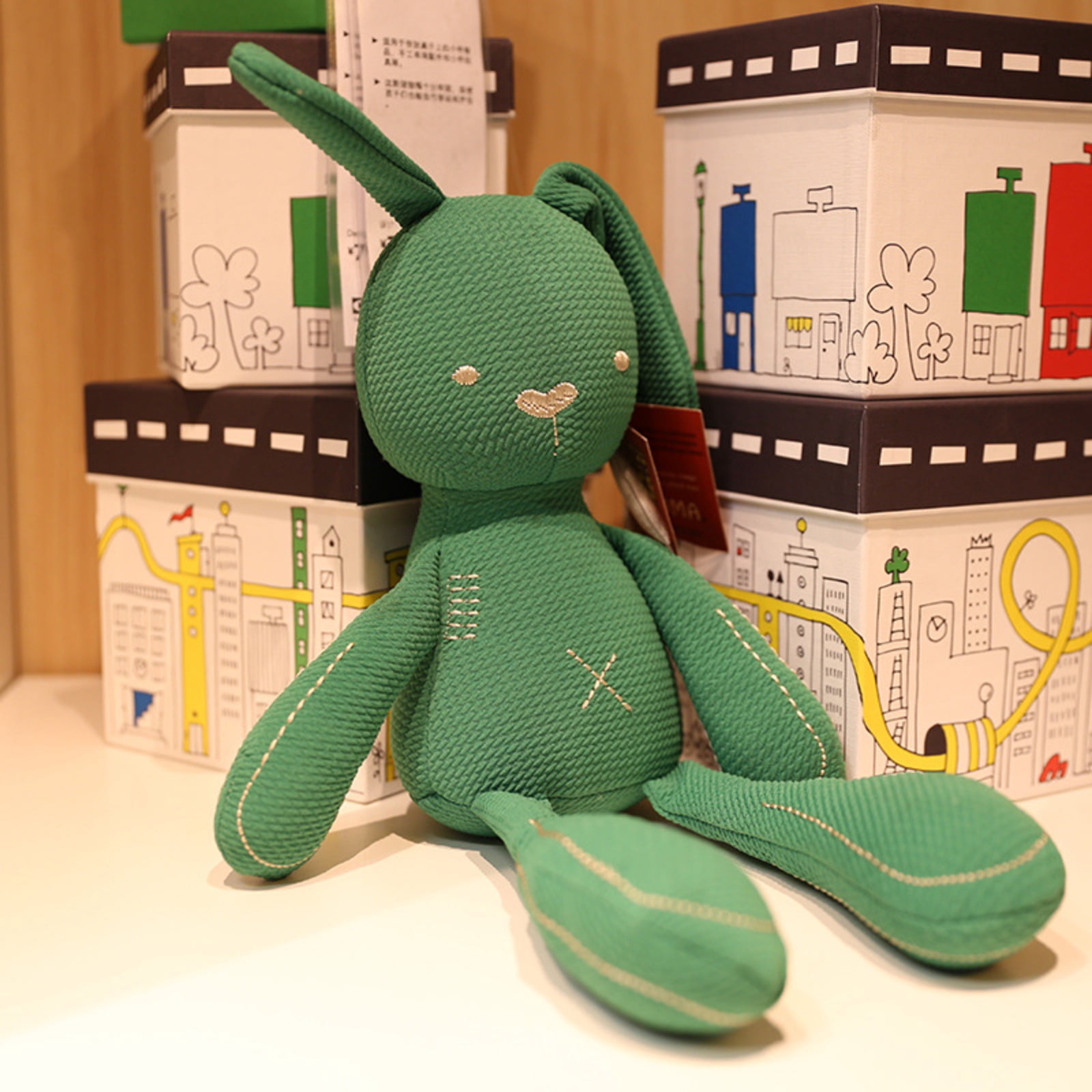 Cute Cartoon Bunny Plush Toy, Soft Rabbit Doll, Modern Plush Figure for Home Decor