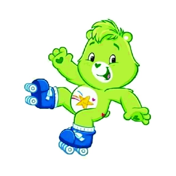 Cute Cartoon CARE Soft, Huggable Plushie, Stuffed Animal Teddy Bear Skating Teddy Bear Adorable Cartoon Girls Boys Kids Design Bedroom Elevate Home Vinyl Decoration Creative Aesthetic Art 12x12 inch