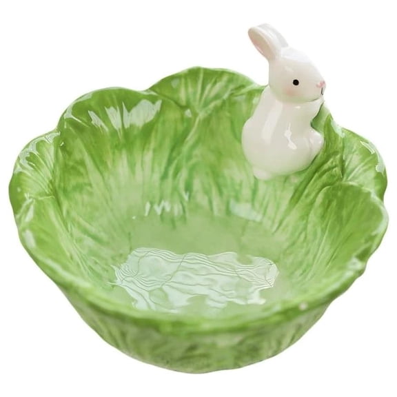 Cute Cartoon Cabbage with Rabbit Shaped Ceramic Bowls Rice Bowls/ Salad Bowls/ S