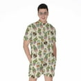 thumbnail image 1 of Cute Cartoon Cactus Pattern Short Sleeve Men'S Rompers, Cactus Planter Gardening Casual Summer Jumpsuits Outfit, 1 of 4