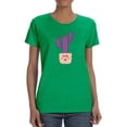 thumbnail image 1 of Cute Cartoon Cactus Stripes Shaped T-Shirt Women -Image by Shutterstock, Female Medium, 1 of 4