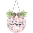 thumbnail image 1 of Cute Cartoon Camel Alpaca Cactus Welcome Sign Farmhouse Front Porch Door Hanging Welcome Wreath for Holiday Wall Home 12 X 12 in Home Decor, 1 of 7