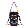 thumbnail image 1 of Cute Cartoon Canvas Water Bottle Holder Bag Adjustable Strap Crossbody Cup Carrier with Zipper Pocket, 1 of 7
