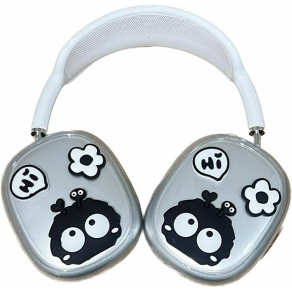 Cute Cartoon Case for AirPods Max Headphones,Clear Soft TPU Skin Anti-Scratch for Boys Girls,Transparent Accessories Protective Cover for AirPods Max (Dustbunny)
