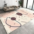 thumbnail image 1 of Cute Cartoon Cat Area Rug, Cream Spot Art Home Decor Rug, Easy Clean Carpet With Anti-Slip Backing Durable Not Falling Off For Bedroom Living Room Dining Room Office 1x2ft, 1 of 6
