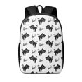 Cute Cartoon Cat Black Backpack for School, 17 Inches Lightweight
