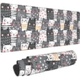 thumbnail image 1 of Cute Cartoon Cat Extended Professional Gaming Mouse Pad 31.5x11.8inch, Non-Slip Computer Mouse Pad Waterproof Keyboard Pad Desk Mat, 1 of 6