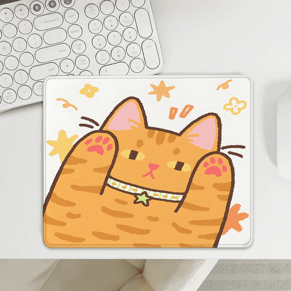 Cute Cartoon Cat Mouse Pad 9.44 x 7.87 Inches Kawaii Design for Office and Gaming