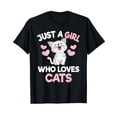 thumbnail image 1 of Cute Cartoon Cat T-Shirt for Cat Lovers - Fun and Playful Design, 1 of 5
