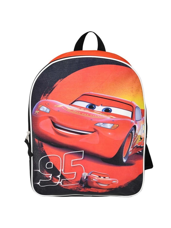 Cute Cartoon Character Cars Kids Backpack 15 Inch, Lightweight School Bag for Girls, Toddler Preschool Travel Backpack with Top Handle (No Side Pocket)