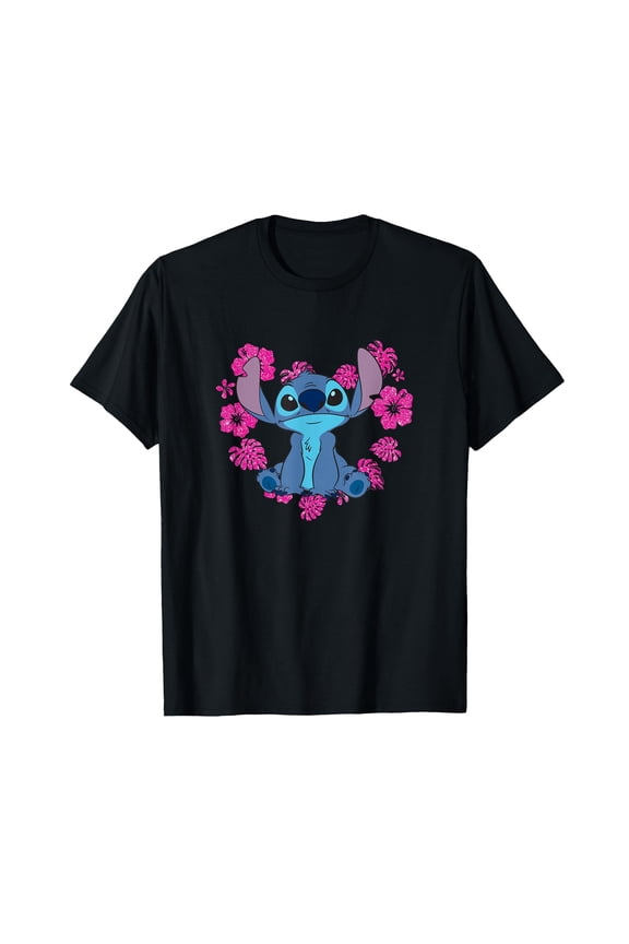 Cute Cartoon Character Floral Design T-Shirt for Fun and Stylish Everyday Wear