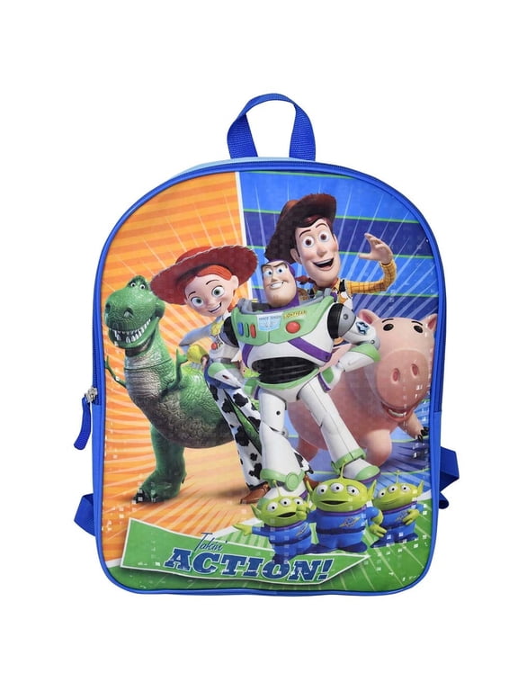 Cute Cartoon Character Toy Story Kids Backpack 15 Inch, Lightweight School Bag for Girls, Toddler Preschool Travel Backpack with Top Handle (No Side Pocket)