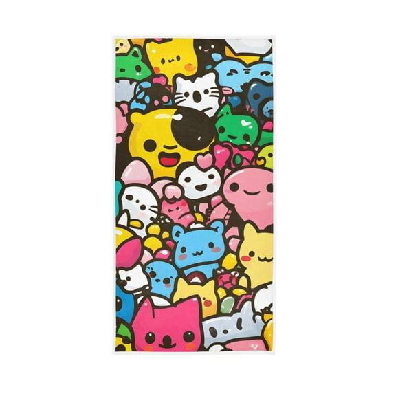 Cute Cartoon Characters Face Towel Absorbent Hand Towels Bath Sport Gym