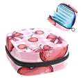 thumbnail image 1 of Cute Cartoon Cherries and Bows Sanitary Napkin Storage Bag, Zipper Menstrual Cup Pouch Feminine Menstruation First Period Pads Holder for Girls Women Ladies, 1 of 6