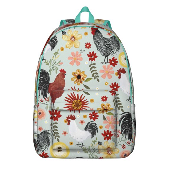Cute Cartoon Chicken Backpack, Waterproof School Bag with Farmhouse Rustic Egg and Chick Design