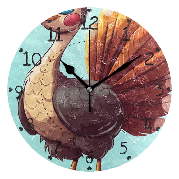 Cute Cartoon Chicks Round Wall Clock Silent Battery Operated Home Decor for Living Room Bedroom