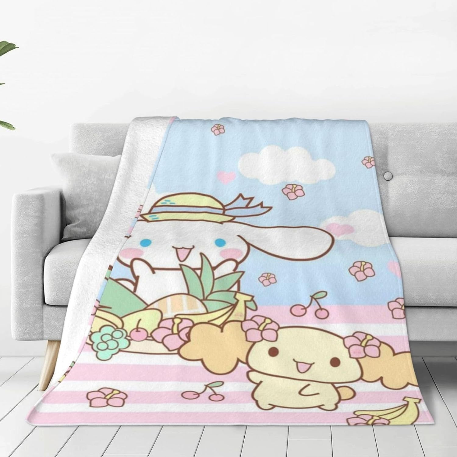 Cute Cartoon Cinnamo Dog Roll Throw Blanket Ultra Soft Cozy Blanket for