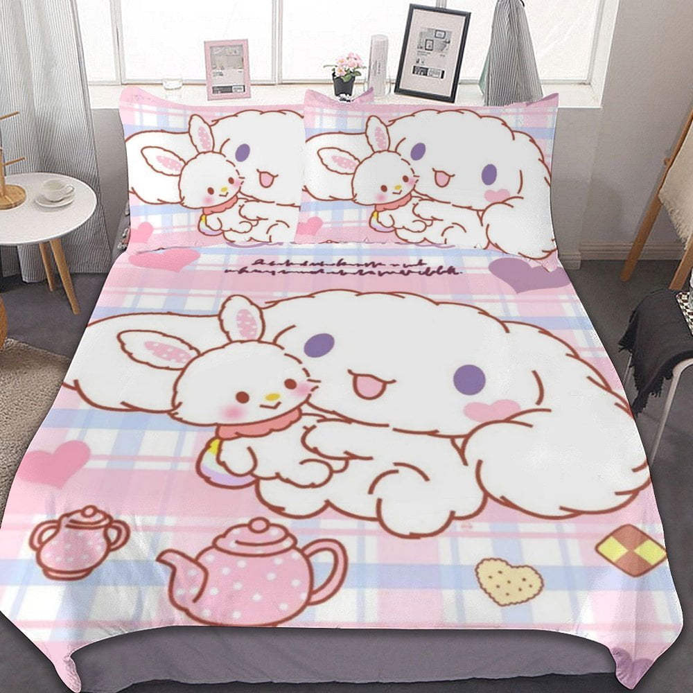 Cute Cartoon Cinnamoroll Bedding Set Full Size Duvet Cover Set for ...