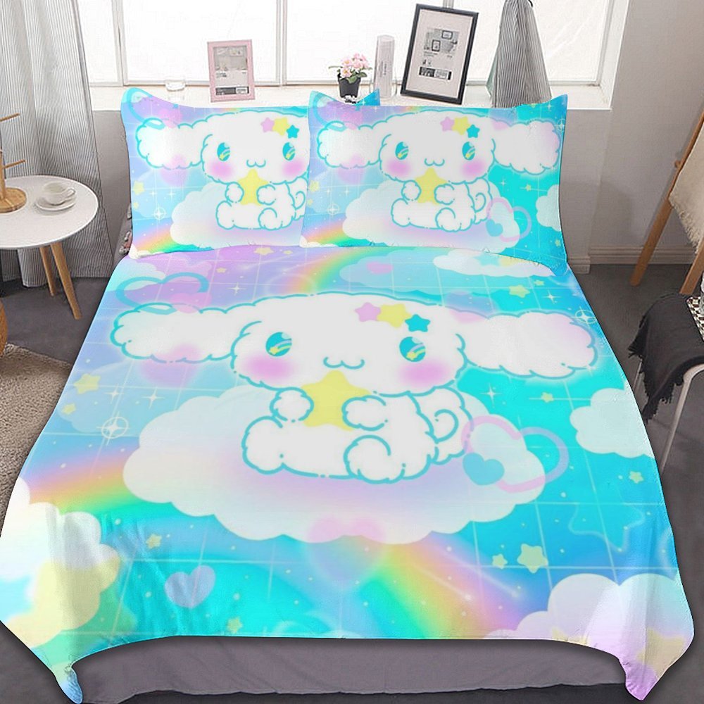 Cute Cartoon Cinnamoroll Bedding Set Full Size Duvet Cover Set for ...