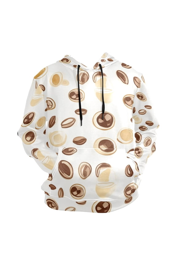 Cute Cartoon Coffee Bean Men’s Hoodies Sweatshirt Fleece Jackets Long Sleeve Sweatshirts