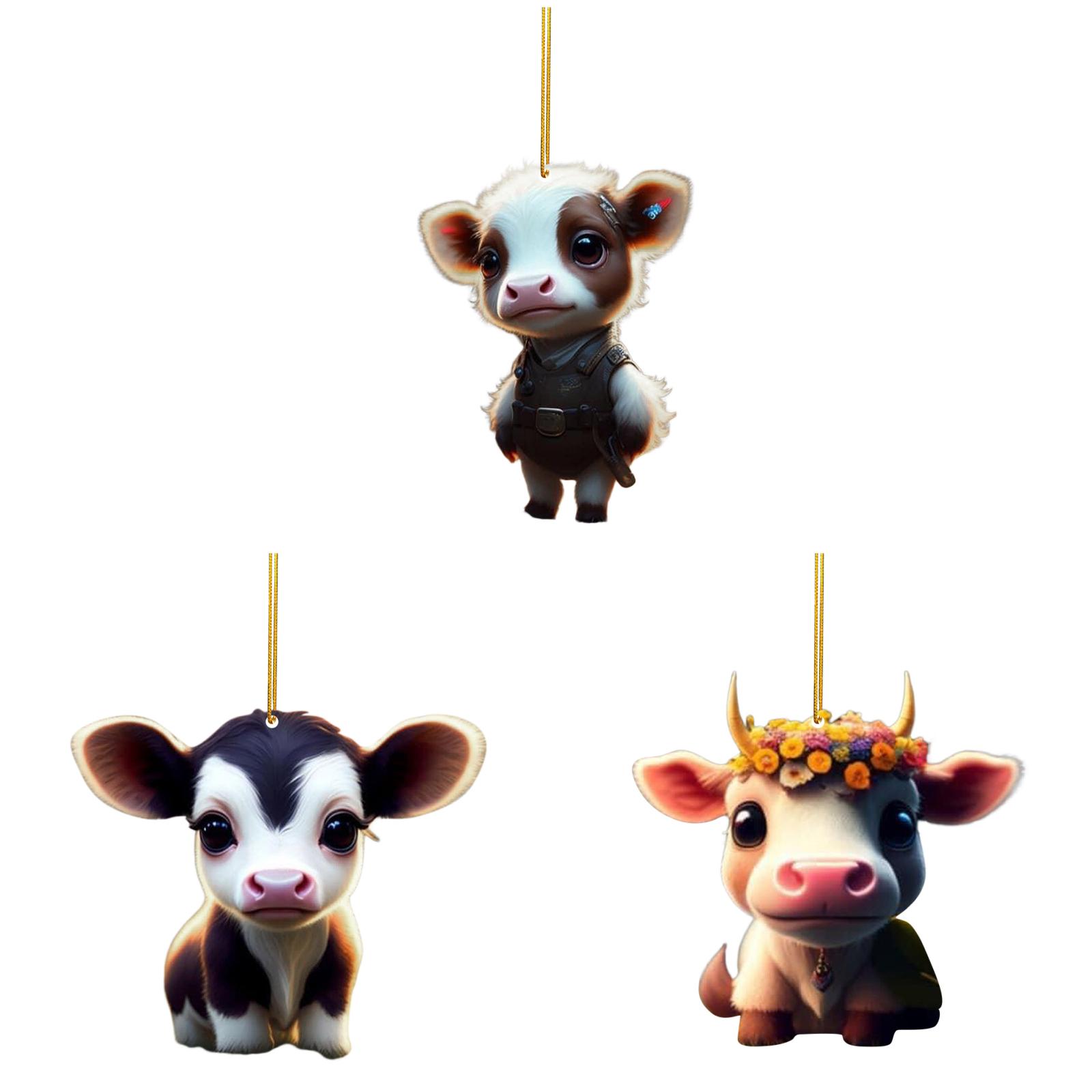 Cute Cartoon Cow Car Pendant Home Tree Decoration Christmas Tree