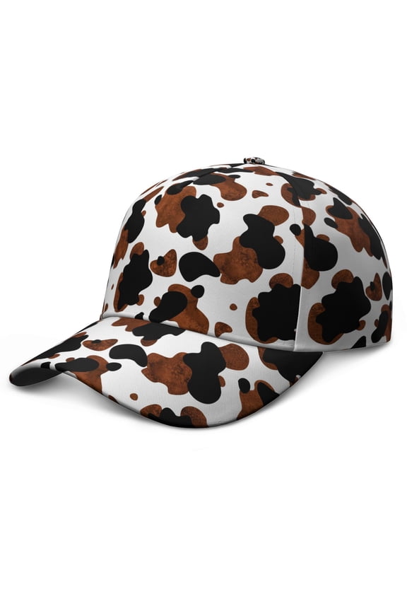 Cute Cartoon Cow Pattern Baseball Cap, Lightweight Quick-Drying Dad Hat with Sweat Absorption, Country Style Adjustable Hat for Spring Summer Hiking and Gift for Adults