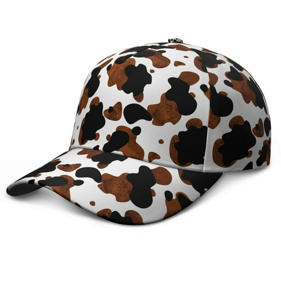 Cute Cartoon Cow Pattern Baseball Cap, Lightweight Quick-Drying Dad Hat with Sweat Absorption, Country Style Adjustable Hat for Spring Summer Hiking and Gift for Adults