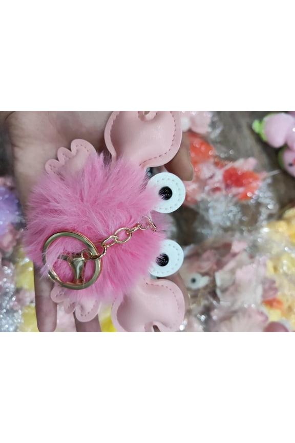 Crab Keychain Adorable Cartoon Crab Pendant Sewn Faux Leather Accessory Popular Crab Element Design Perfect Gift or