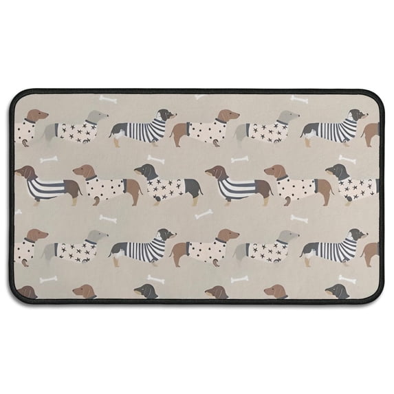 Cute Cartoon Dachshund Door Rugs,Washable Non Slip Door Mats Indoor,Decorative Door Mats,Entry Mat Indoor for Entrance,Bedroom,Kitchen,Bathroom,30"x17"