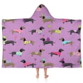 thumbnail image 1 of Cute Cartoon Dachshund Hooded Bath Towel，50"x30" for Ages 3 To 12 Kids, Quick Dry Lightweight Soft Microfiber Hood Beach Towel Cover Up for Kids, 1 of 7
