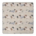thumbnail image 1 of Cute Cartoon Dachshund Square Fitted Tablecloth with Elastic Edge,Square Table Cover,Washable Elastic Table Cover for Home Kitchen Party Decor 36"x36", 1 of 6