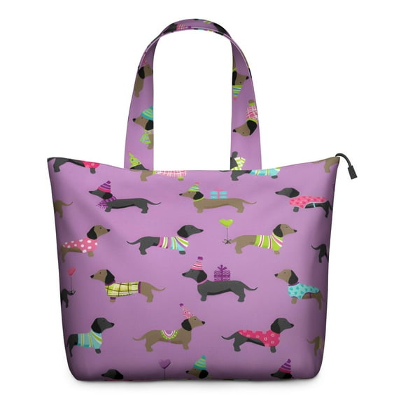 Cute Cartoon Dachshund Travel Tote Bags for Women Carry On,Large Weekender Bags for Women Travel,Multi Functional Duffle Bag for Work,Shopping,Sports