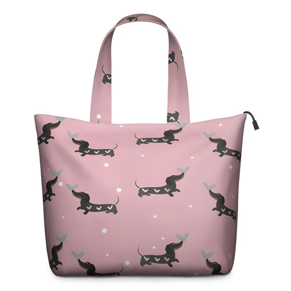 Cute Cartoon Dachshund Travel Tote Bags for Women Carry On,Large Weekender Bags for Women Travel,Multi Functional Duffle Bag for Work,Shopping,Sports