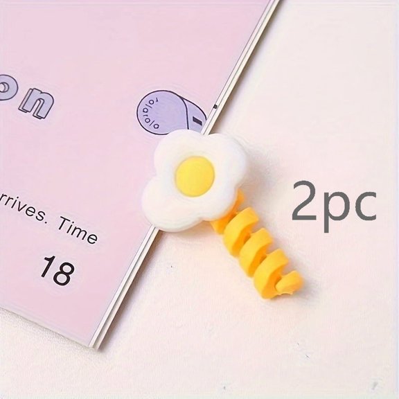 Cute Cartoon Data Cable Protectors and Winders - 1 Set for Extended Cable Life and Protection